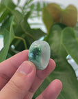 Natural Burmese Green Jadeite Jade Bend Men's Ring