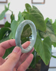 Baikalla "Half Round" Blue-Green Jadeite Jade Bangle Bracelet (63.47 mm) 