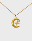 24k Gold Moon and Star Pendant Necklace