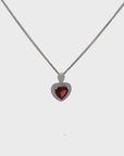 Baikalla™ Classic Heart Sterling Silver Natural Amethyst Citrine Garnet Necklace With CZ