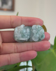 Genuine Burmese Ice Blue-Green Jadeite Jade PiXiu Pendant Necklace