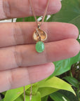 18k Rose Gold Jadeite Jade Diamond Pendant Necklace