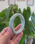 Baikalla "Half Round" Blue Green Jadeite Jade Bangle Bracelet (62.2 mm) 