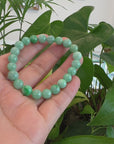 Natural Jadeite Jade Round Green Beads Bracelet ( 8.5 mm )