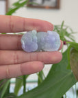 Genuine High quality Burmese Ice Lavender Green Jadeite Jade PiXiu Pendant Necklace