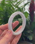 Baikalla "Half Round" Light Lavender Jadeite Jade Bangle Bracelet (62.7 mm) 