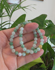 Genuine Jadeite Jade Round Multiple Colors Beads Bracelet (7.5 mm)