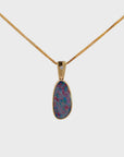 Baikalla 14k Yellow Gold Natural Opal Bezel Set Pendant Necklace