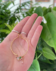 18k Rose Gold "Morning Glory" Half Bracelet Bangle with Green Imperial Jade & Diamonds