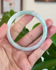 Baikalla "Petite" Natural Burmese White-Green Jadeite Jade Bangle Bracelet (55.81 mm) 