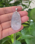 Genuine Lavender Jadeite Jade Ru Yi Pendant Necklace With Sterling Silver Bail