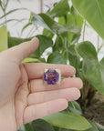 Baikalla Sterling Silver Gold Plated Two Tone Adjustable Amethyst Ring