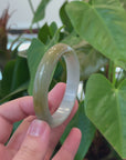 Baikalla "Half Round" Honey Yellow Jadeite Jade Bangle Bracelet (56.74 mm) 