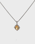 Baikalla™ Classic Oval Sterling Silver Natural Amethyst Citrine Garnet Topaz Necklace With CZ