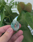 Genuine Burmese Blue-green Jadeite Jade Men's Band Ring