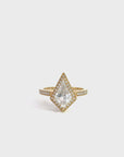 Baikalla 14k Gold Halo Moissanite 2 CT Kite Cut Engagement Ring