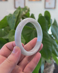 Baikalla "Half Round" Light Green Lavender Jadeite Jade Bangle Bracelet (62.8 mm) 