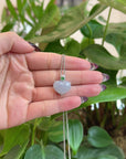 Baikalla 14K Gold Genuine Burmese Lavender Jadeite Jade Heart Pendant with VS1 Diamonds