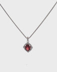 Baikalla™ Classic Oval Sterling Silver Natural Amethyst Citrine Garnet Topaz Necklace With CZ