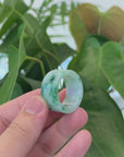 Genuine Burmese Blue-green Jadeite Jade Men's Band Ring