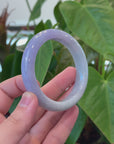 Baikalla "Half Round" Lavender Green Jadeite Jade Bangle Bracelet (58.75 mm) 