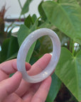 Baikalla "Half Round" Light Lavender Jadeite Jade Bangle Bracelet (62.75 mm) 