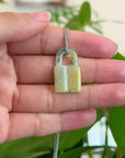 Baikalla Yellow and Ice Jadeite Jade Lock Necklace Pendant