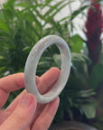 Baikalla "Half Round" Light Lavender Jadeite Jade Bangle Bracelet (62.7 mm) 