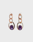 Baikalla™ 18k Rose Gold Amethyst and Diamond Dangle Earrings