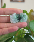 Genuine Burmese Ice Blue-Green Jadeite Jade PiXiu Pendant Necklace