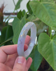 Baikalla "Half Round" 18k Inlay Lavender Green Jadeite Jade Bangle Bracelet (57.42 mm) 