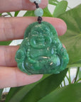 Baikalla "Goddess of Compassion" Genuine Burmese Jadeite Jade Happy Buddha Pendant