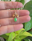 18k Rose Gold Jadeite Jade Diamond Pendant Necklace