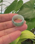 Burmese Green Jadeite Jade Men's Band Ring