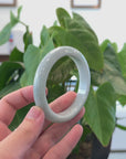 Baikalla "Half Round" Light Green Jadeite Jade Bangle Bracelet (62.30 mm) 