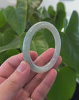 "Classic Round" Ice Jadeite Jade Bangle (53.4 mm) 