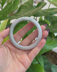 Baikalla Classic Light Green Lavender Burmese Jadeite Jade Bangle (56.43 mm) T186