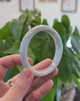 Baikalla "Half Round" Light Green Lavender Jadeite Jade Bangle Bracelet (62.8 mm) 