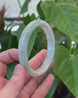 Baikalla "Half Round" Light Green Jadeite Jade Bangle Bracelet (68.10 mm) 