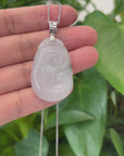 Genuine Lavender Jadeite Jade Ru Yi Pendant Necklace With Sterling Silver Bail