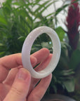 Baikalla "Half Round" Light Lavender Jadeite Jade Bangle Bracelet (54.6 mm) 