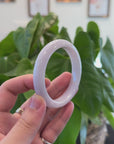 Baikalla "Half Round" Light Lavender Jadeite Jade Bangle Bracelet (58.8 mm) 