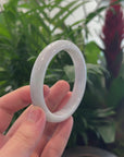 Baikalla "Half Round" Light Lavender Jadeite Jade Bangle Bracelet (66.4 mm) 