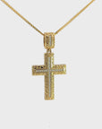 Sterling Silver Gold Plated Cross Moissanite Charm Necklace