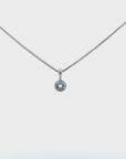 Baikalla 14K White Gold Round Aquamarine AAA Pendant Necklace