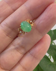 Baikalla™ "Talia" 18k Rose Gold Natural Imperial Jadeite Engagment Ring