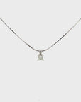 18K White Gold Diamond Pendant Necklace