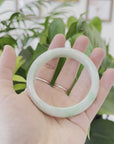 High-quality Lavender-Green Natural Burmese Jadeite Jade Bangle ( 57.64 mm )