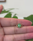 Baikalla™ "Aretha" 18k Rose Gold Natural Imperial Jadeite Morning Glory Engagement Ring