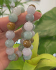 Natural Jadeite Jade 13mm Round Beads Bracelet ( 13 mm ) For Men